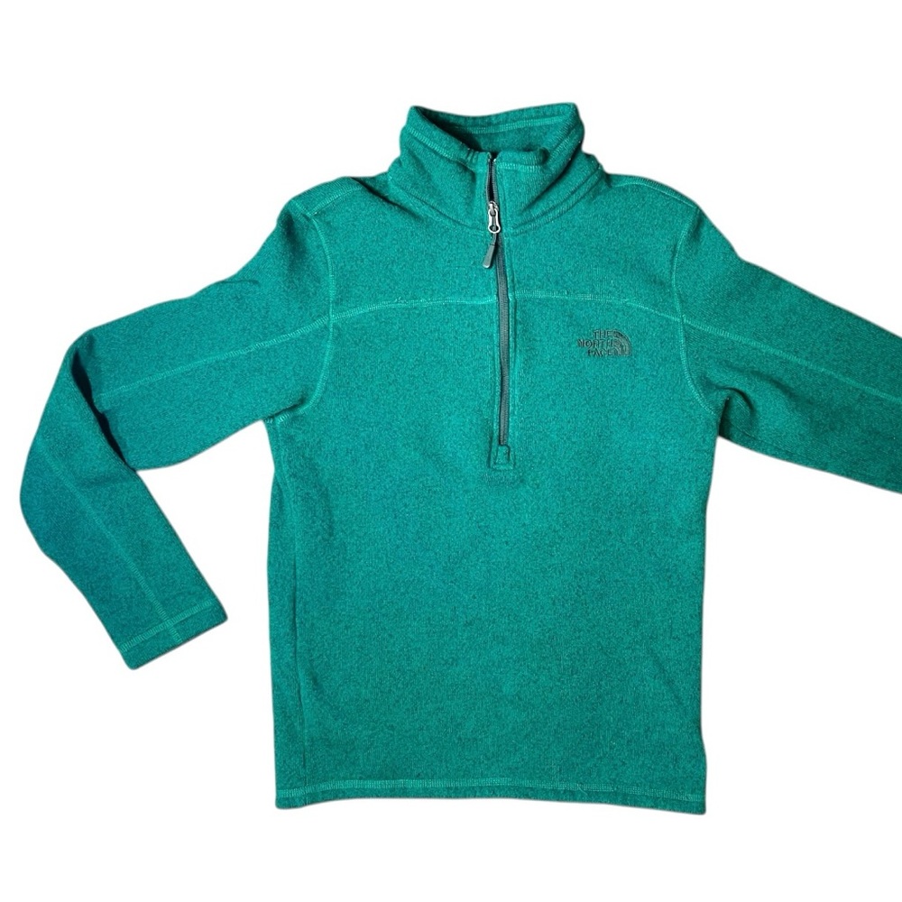 The North Face Teal Green Classic Thermal Fleece Jacket Partial Zip Mens